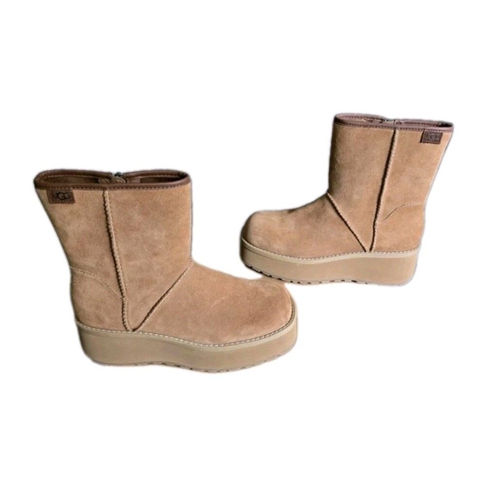 UGG Chestnut CITYFUNC MID Boots US 6 Platform Side Zip Waterproof Outdoor